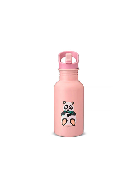 BOTELLA CON PAJITA DE ACERO INOX PANDA Kidsme KIDSME