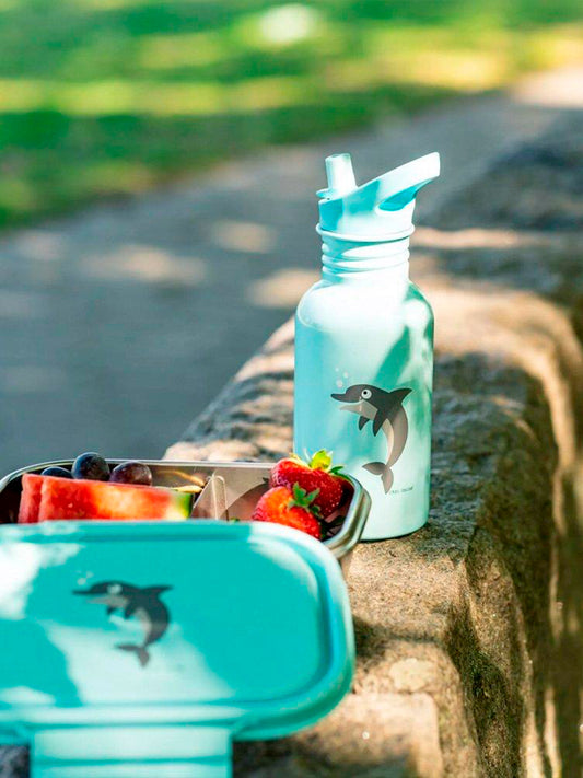 BOTELLA CON PAJITA DE ACERO INOX DELPHIN Kidsme KIDSME