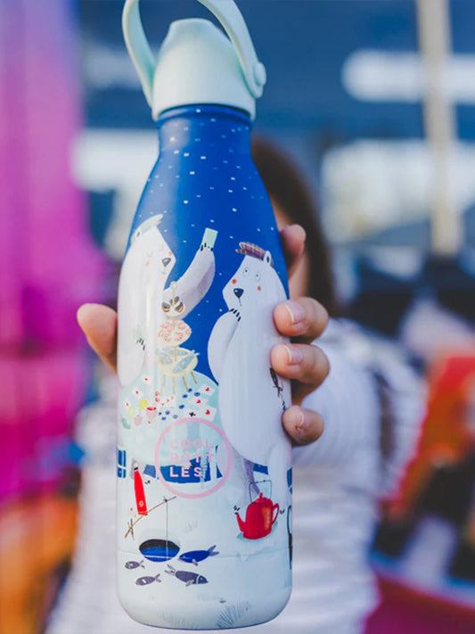 BOTELLA TÉRMICA 2 TAPONES POLAR BEARS 350ml Cool Bottles KIDSME