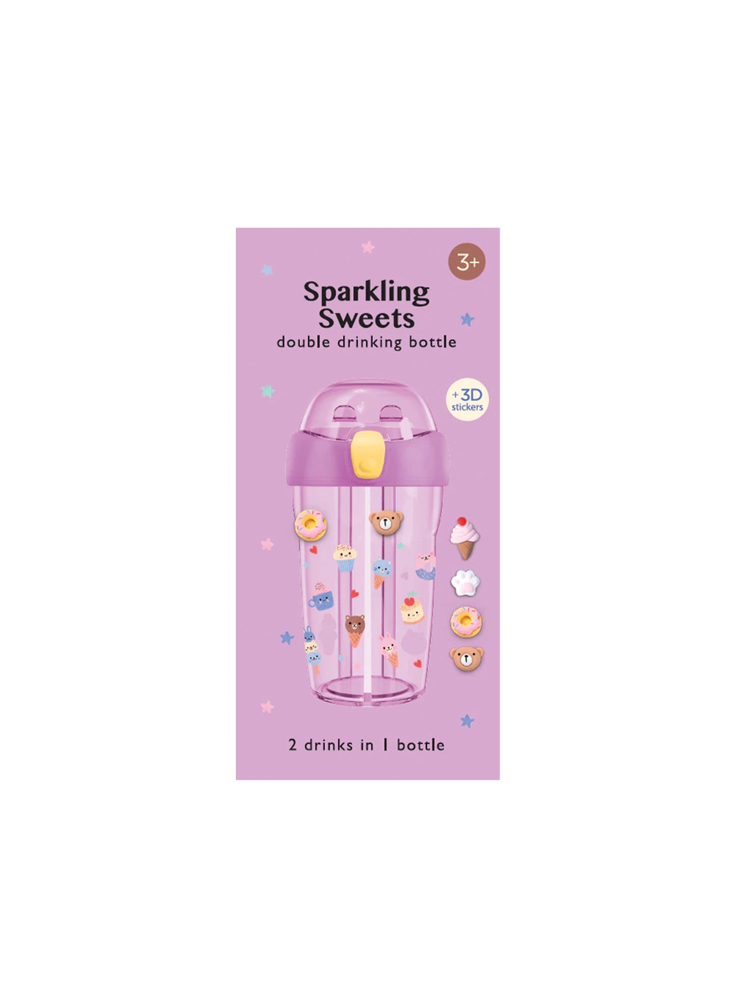 BOTELLA SPARKLING SWEETS LILA (INCLUYE PEGATINAS 3D)