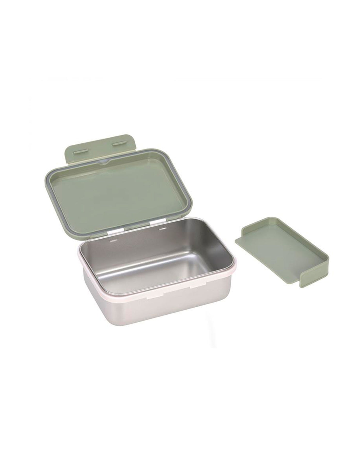 TUPPER-CAJA ALMUERZO ACERO INOX HAPPY LIGHT OLIVE Lassig KIDSME