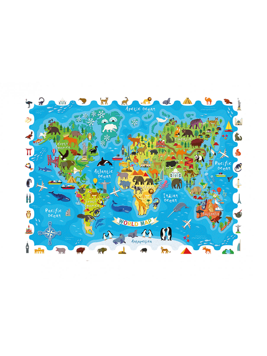 DETECTIVE PUZZLE - MAPAMUNDI DE LOS ANIMALES LUDATTICA KIDSME