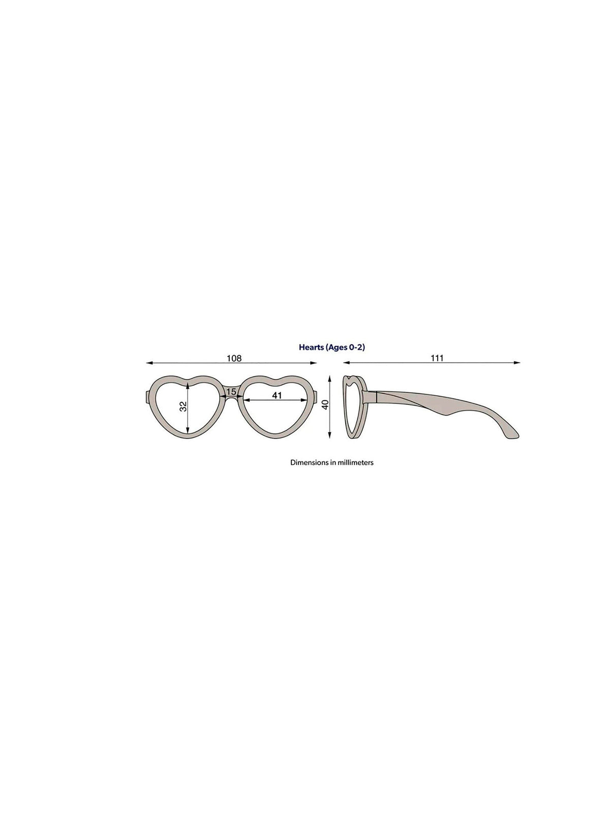 GAFAS DE SOL FLEXIBLES HEARTS PURPURINA LAVANDA 2 TALLAS Babiators KIDSME