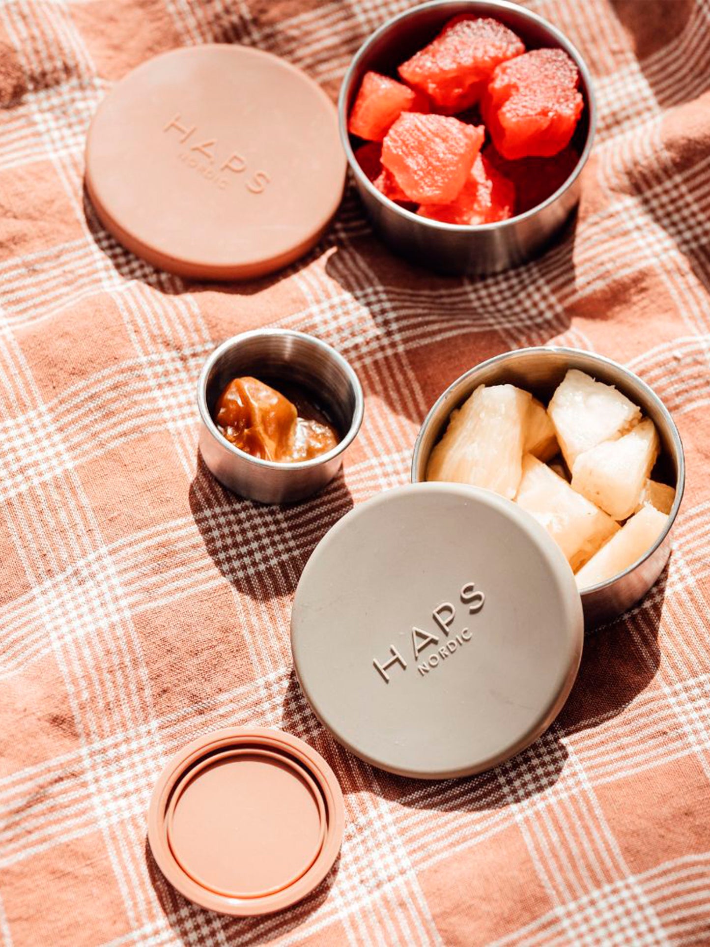 SET 3 TUPPERS REDONDOS ACERO INOX OLIVE