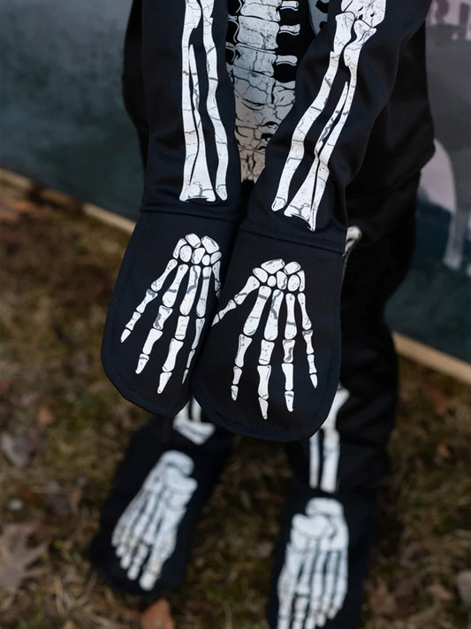 DISFRAZ ESQUELETO CON CARETA (BRILLA EN LA OSCURIDAD)