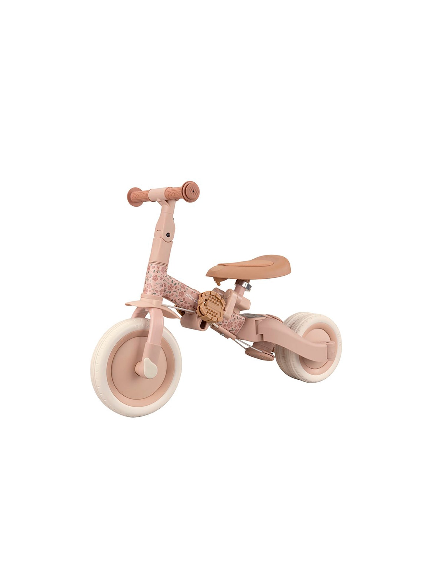 TRICICLO CON BARRA EVOLUTIVO ROSA FLORES