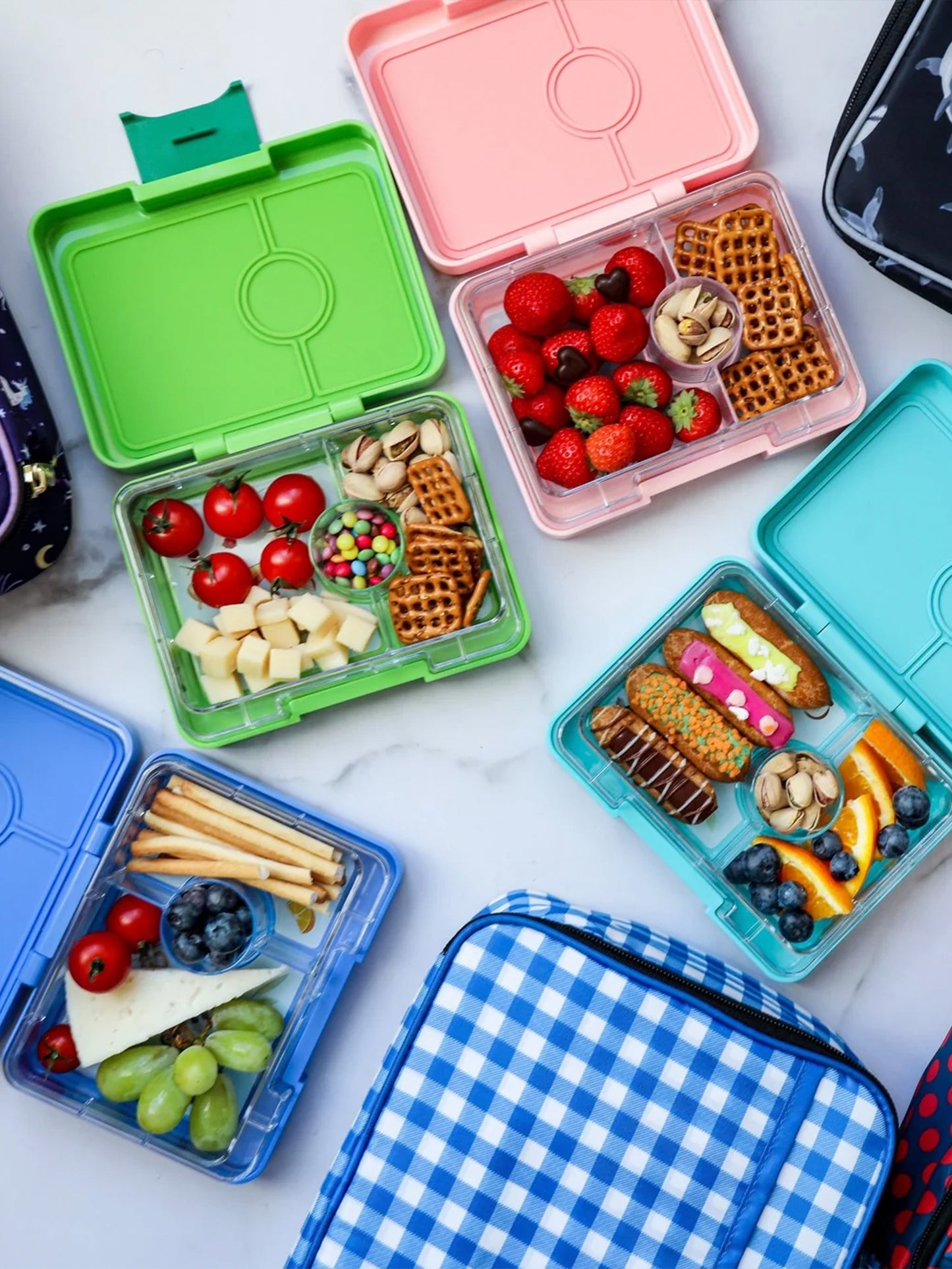 YUMBOX SNACK 3 SECCIONES RAINBOW MALIBÚ PURPLE Yumbox KIDSME