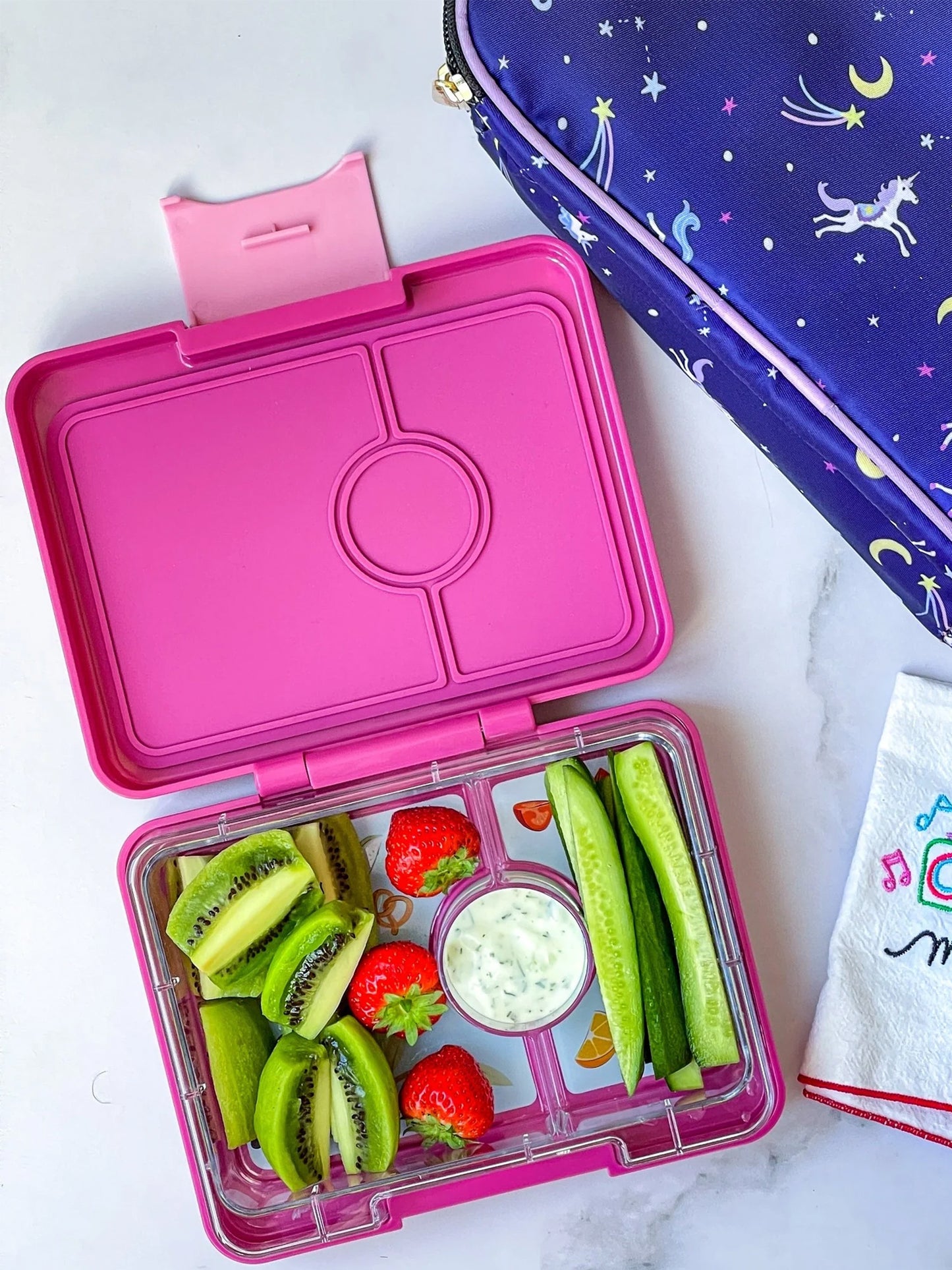 YUMBOX SNACK 3 SECCIONES RAINBOW MALIBÚ PURPLE Yumbox KIDSME