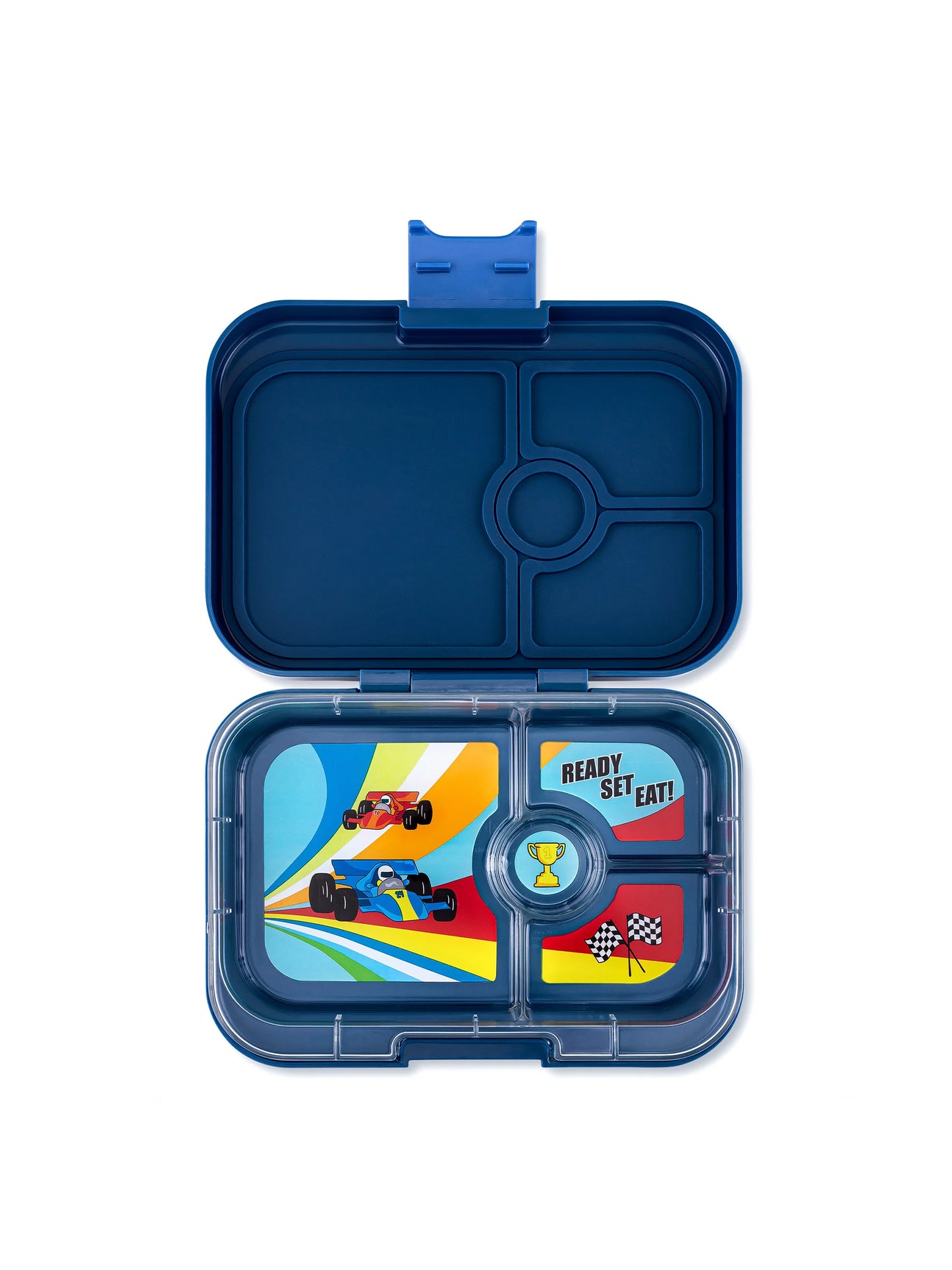 YUMBOX PANINO 4 SECCIONES RACE CARS BLUE Yumbox KIDSME