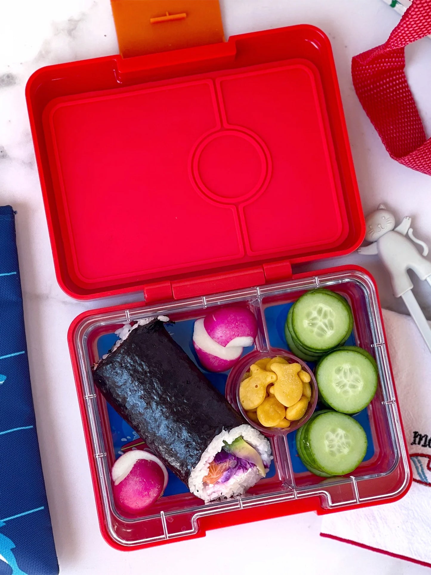 YUMBOX SNACK 3 SECCIONES POLAR BEAR RED Yumbox KIDSME