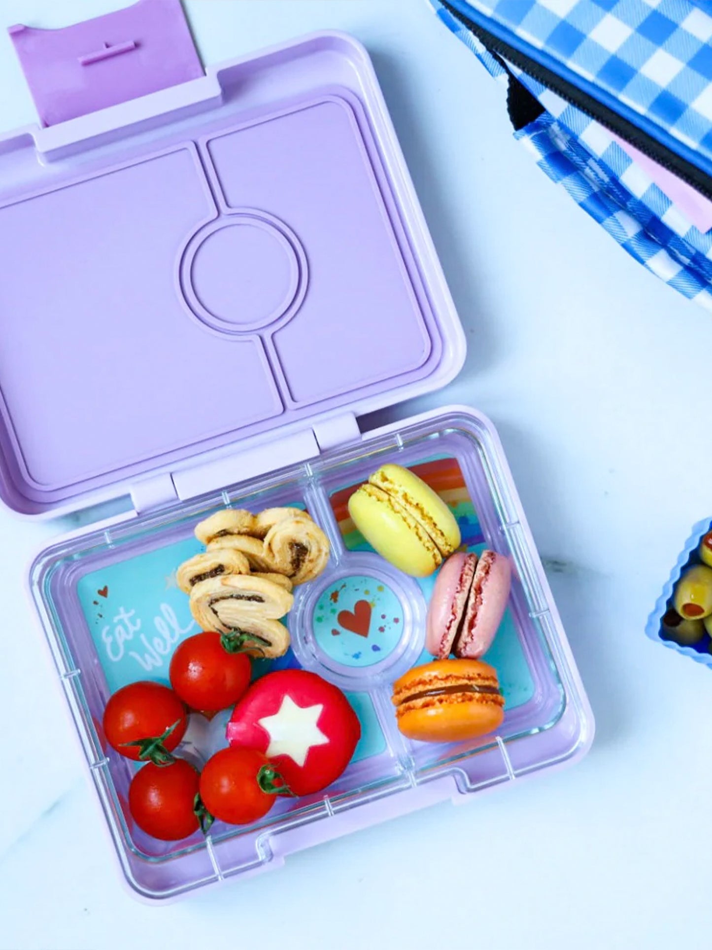 YUMBOX SNACK 3 SECCIONES RAINBOW PURPLE Yumbox KIDSME