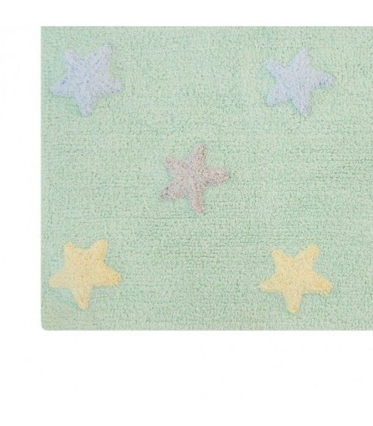 ALFOMBRA LAVABLE ESTRELLAS TRICOLOR STARS MINT Kidsme Store KIDSME