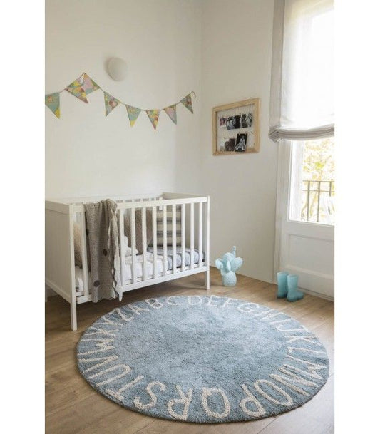 ALFOMBRA LAVABLE ROUND ABC NATURAL-BLUE Kidsme Store KIDSME