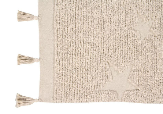 ALFOMBRA LAVABLE HIPPY STARS NATURAL Kidsme Store KIDSME