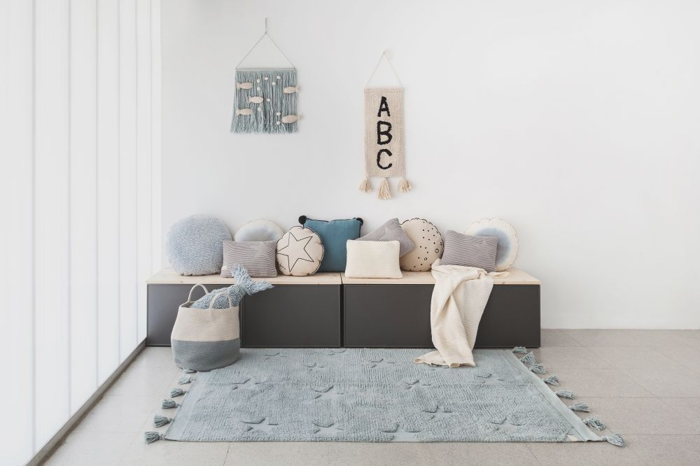 ALFOMBRA LAVABLE HIPPY AQUA BLUE Kidsme Store KIDSME