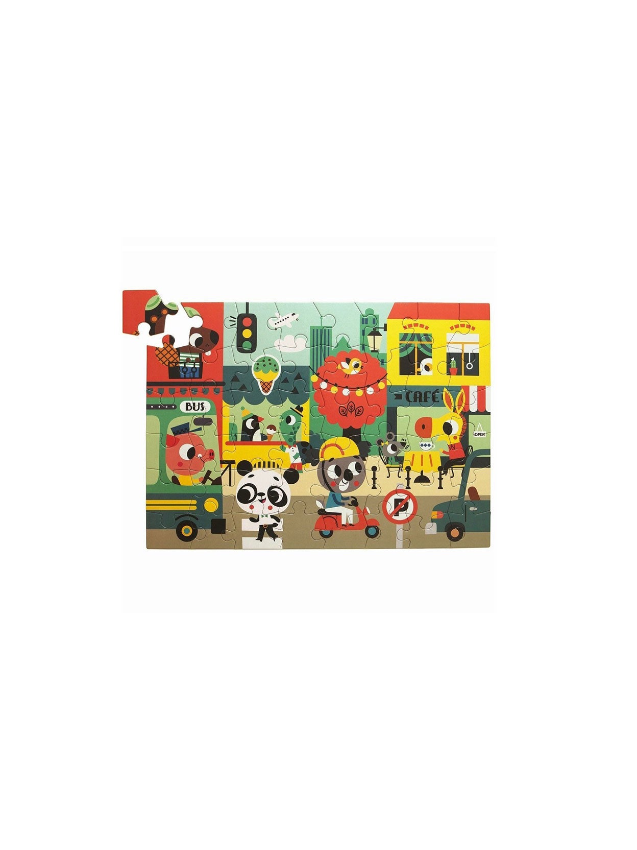 PUZZLE 48 PIEZAS EN LA CIUDAD Petit Monkey KIDSME