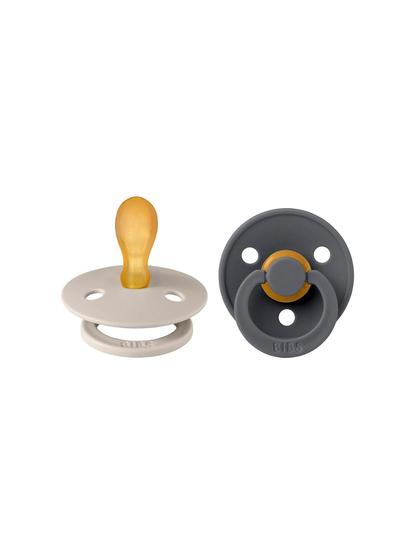 PACK 2 CHUPETES BIBS SIMÉTRICA SAND/IRON 2 TALLAS BIBS KIDSME