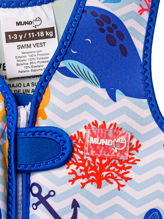 CHALECO FLOTADOR BALLENAS 1-2 AÑOS Mundo Petit KIDSME