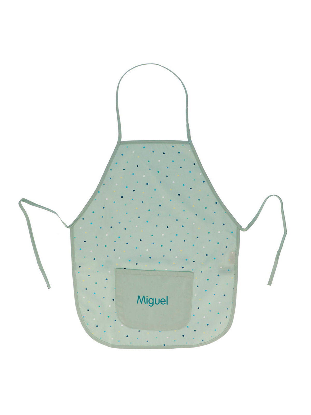 DELANTAL INFANTIL DOTS SAGE PERSONALIZABLE Monneka KIDSME