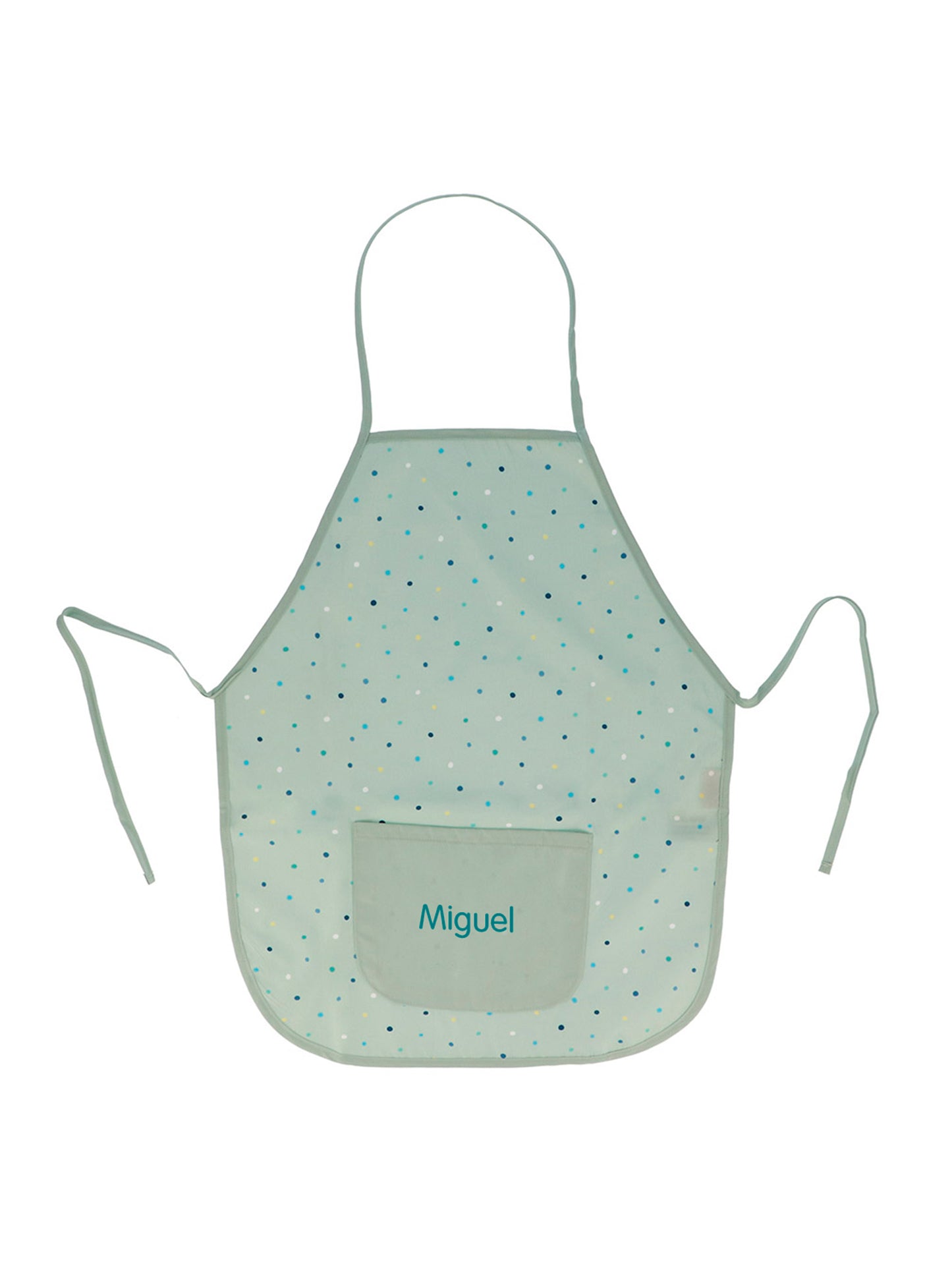 DELANTAL INFANTIL DOTS SAGE PERSONALIZABLE Monneka KIDSME