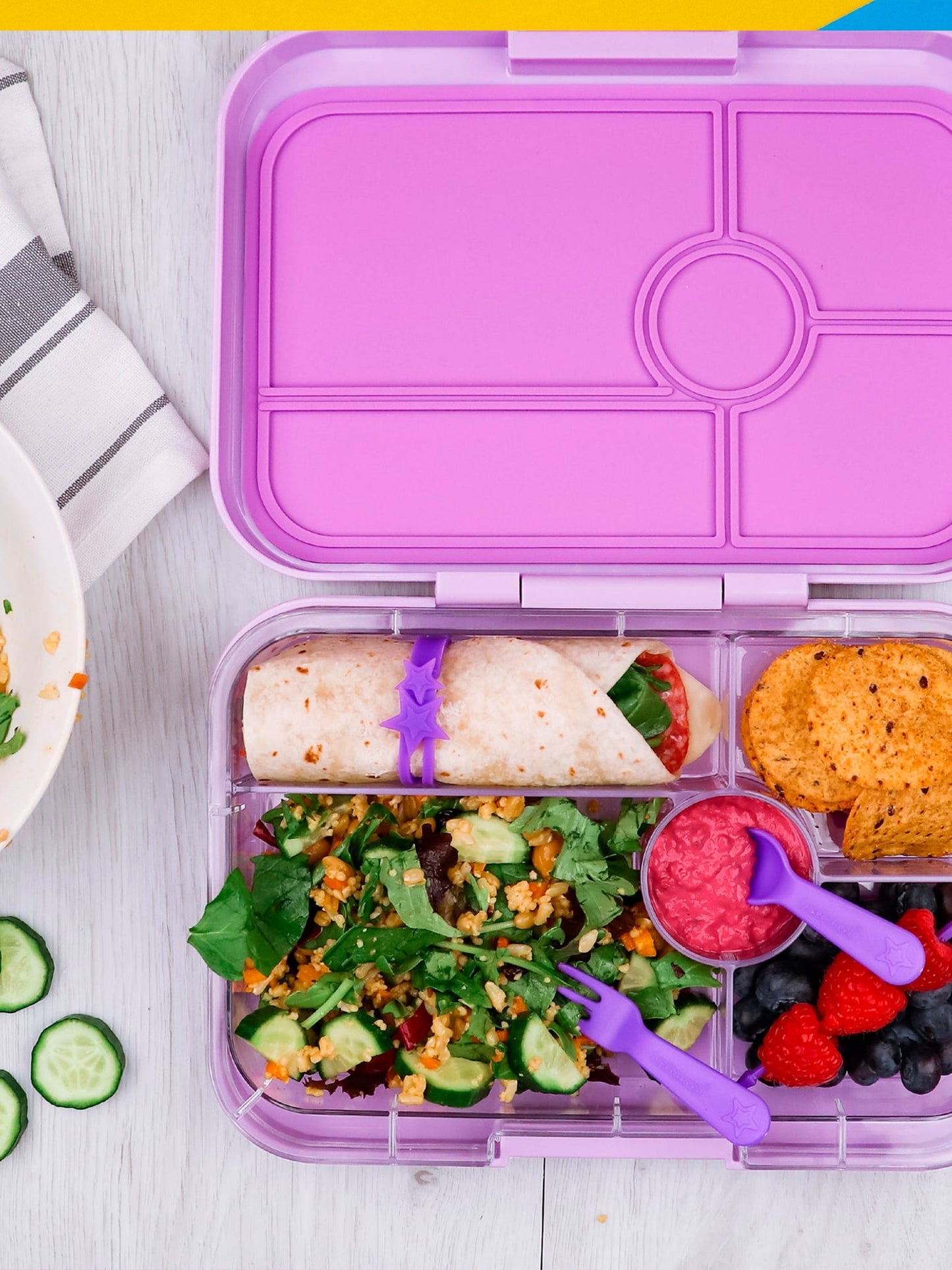 SET DE CUBIERTOS DESAYUNO AMARILLO Yumbox KIDSME