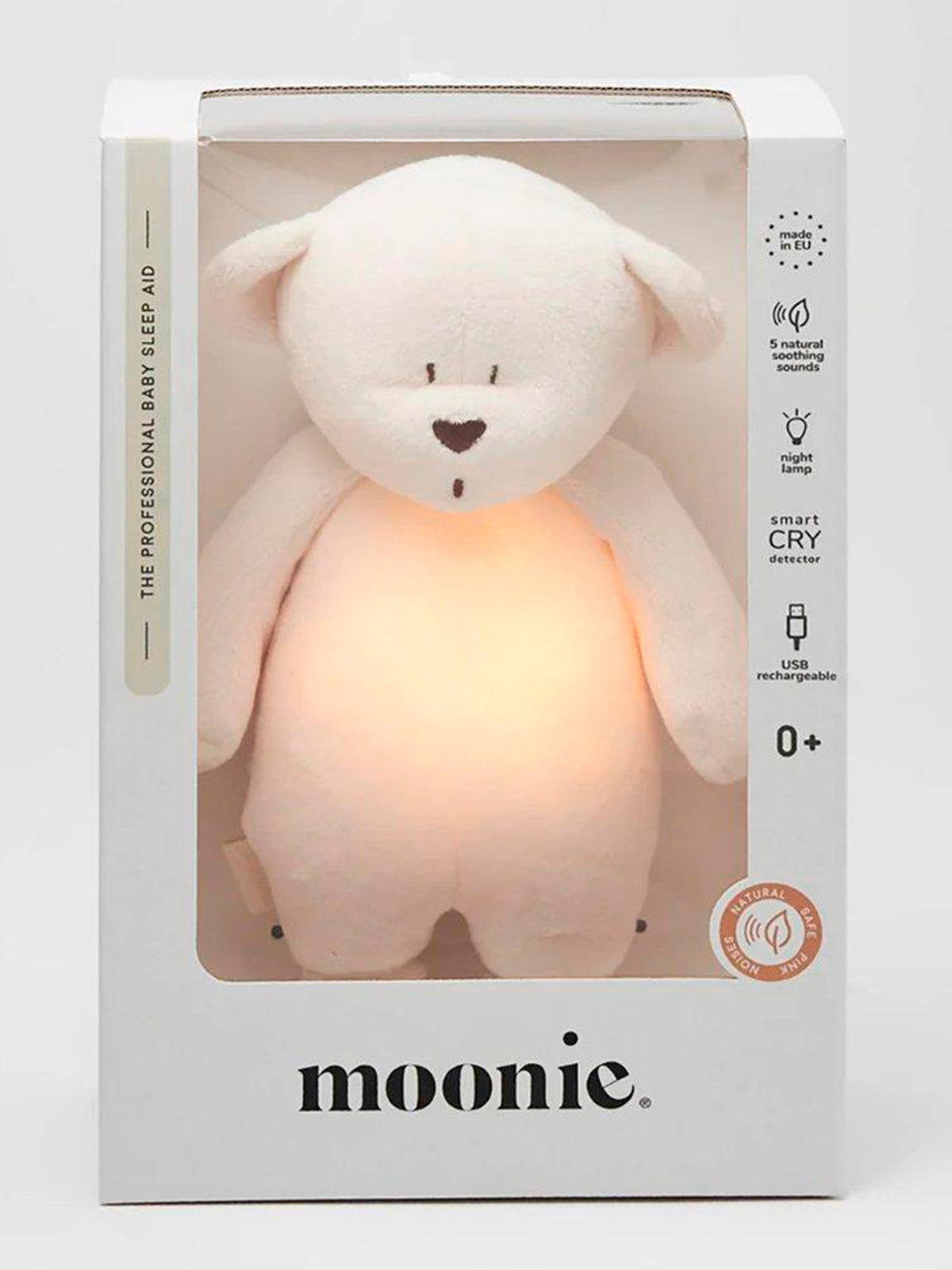 OSO DE PELUCHE LUZ Y SONIDO CARAMEL NATURE Moonie KIDSME