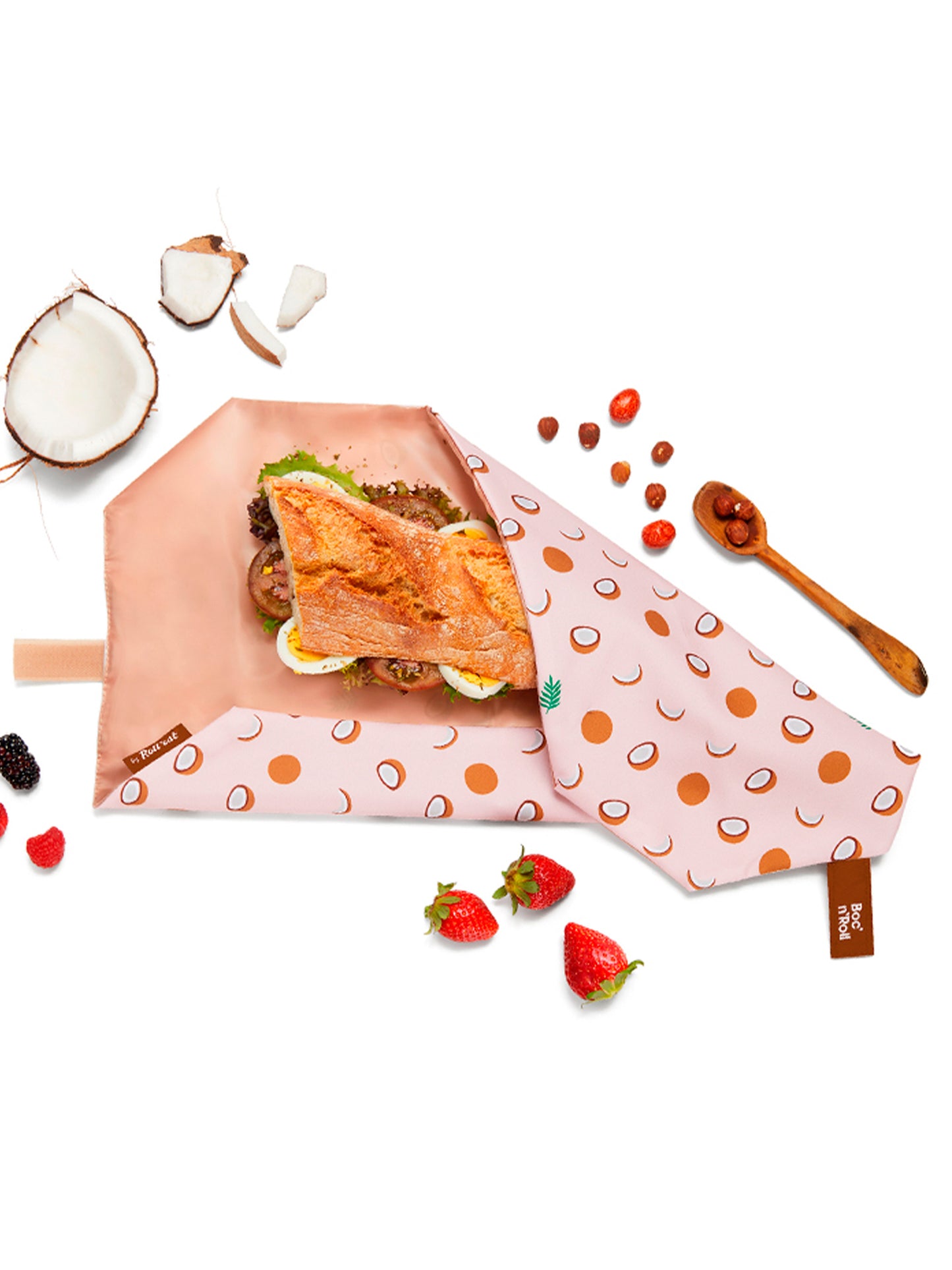 PORTA BOCADILLOS BOC'N'ROLL FRUITS COCONUT Boc'n'Roll KIDSME