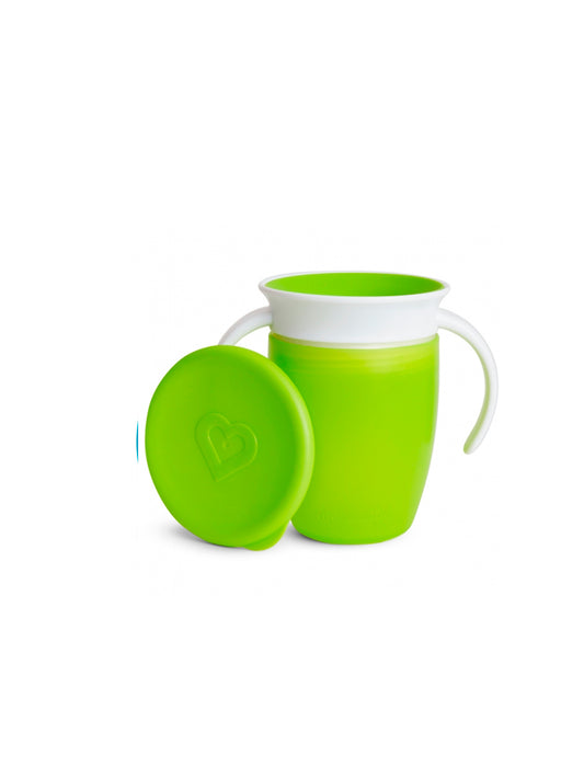 TAZA ANTIGOTEO MIRACLE 360º CON ASA Y TAPA VERDE Munchkin KIDSME