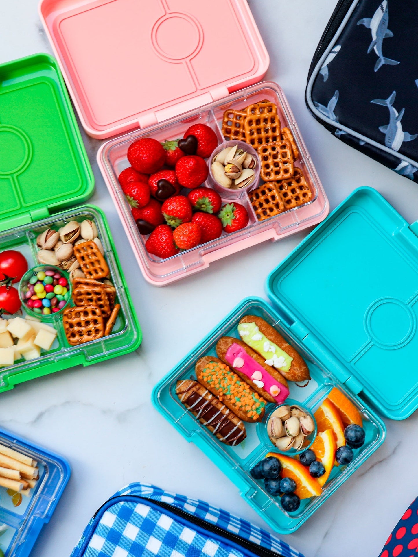 YUMBOX SNACK 3 SECCIONES ROCKET TRAY LIME GREEN Yumbox KIDSME