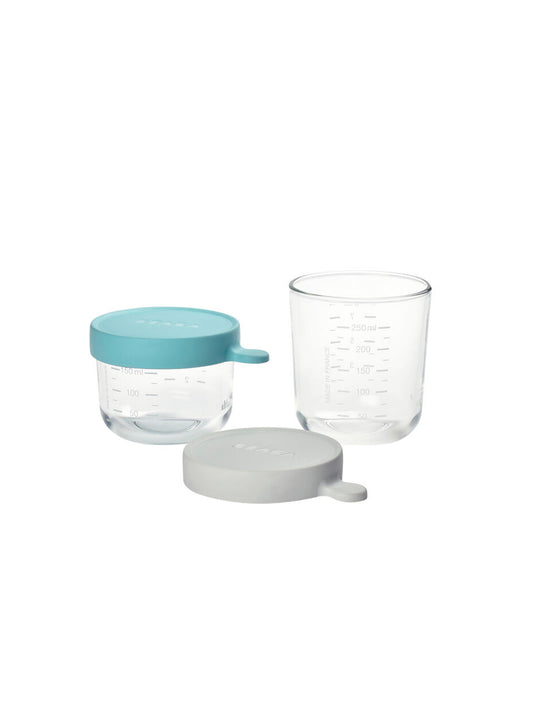 2 BOTES ALMACENAJE CRISTAL Beaba KIDSME