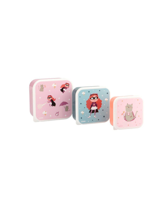 3 TUPPER - CAJA DE ALMUERZO FANTASTIC GIRL Tutete KIDSME
