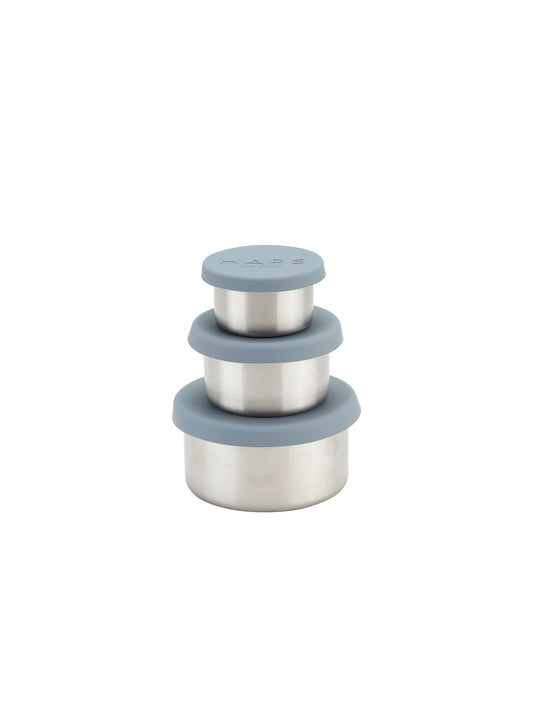 SET 3 TUPPERS REDONDOS ACERO INOX OCEAN HAPS Nordic KIDSME