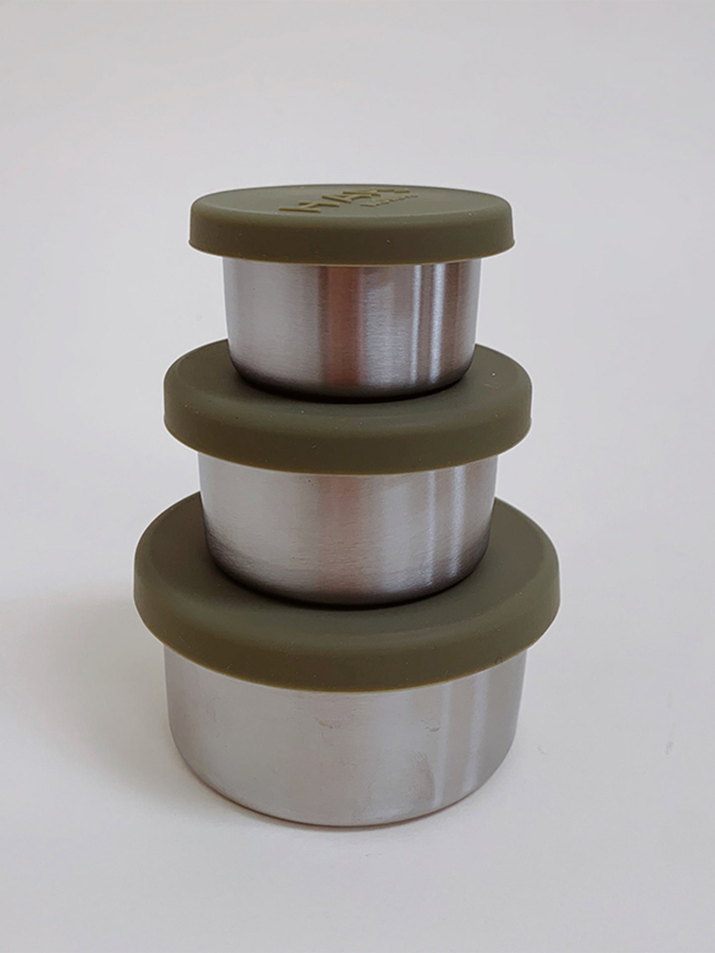 SET 3 TUPPERS REDONDOS ACERO INOX OLIVE
