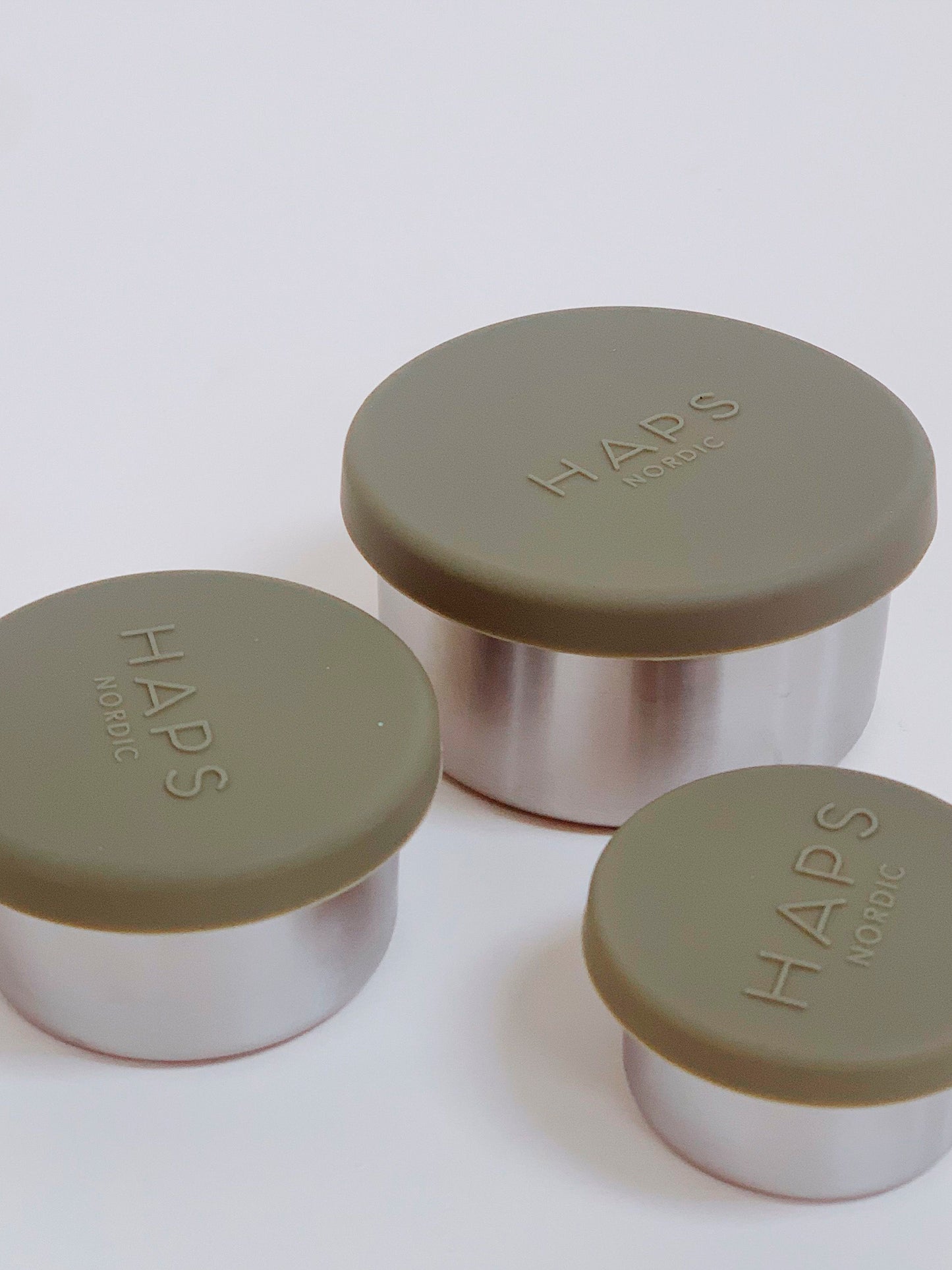 SET 3 TUPPERS REDONDOS ACERO INOX OLIVE