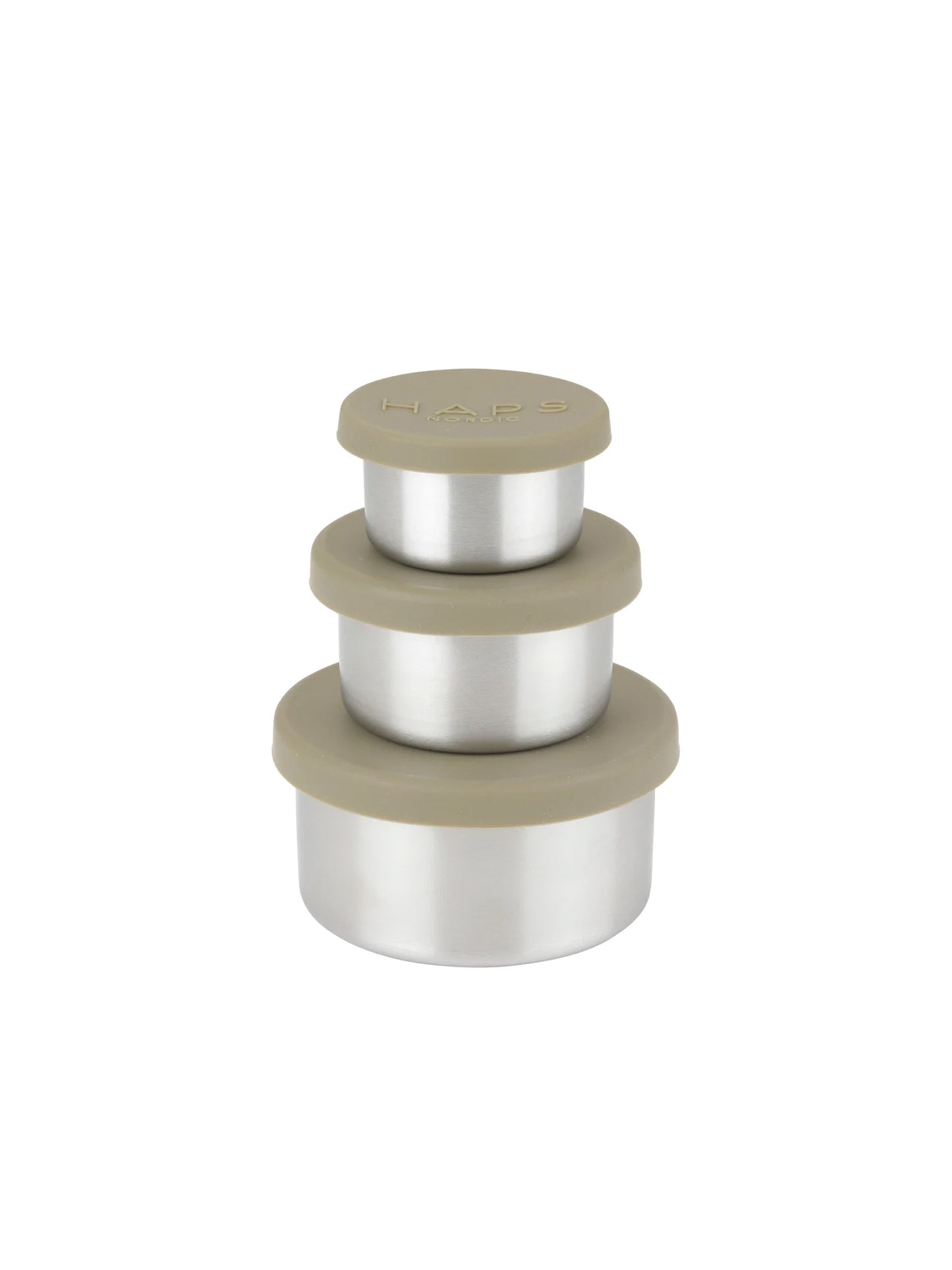 SET 3 TUPPERS REDONDOS ACERO INOX OLIVE