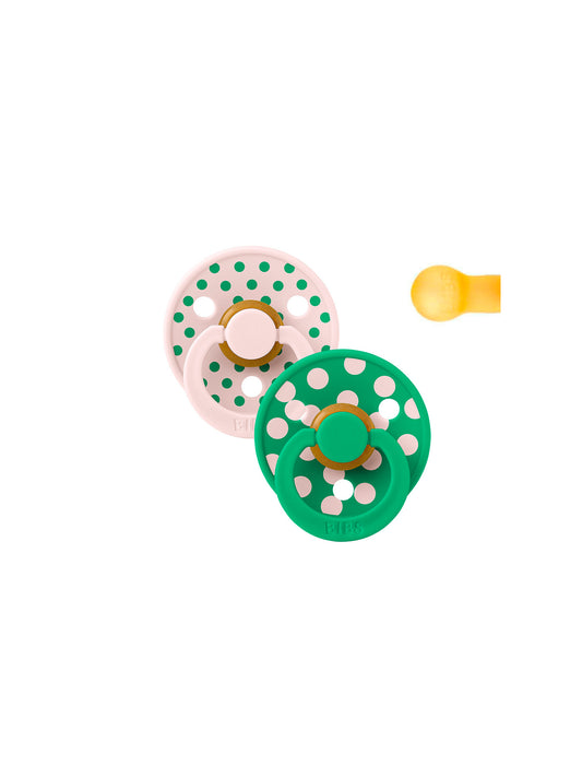 PACK 2 CHUPETES BIBS ROUND POLKA PETAL / CACTUS 2 TALLAS BIBS KIDSME