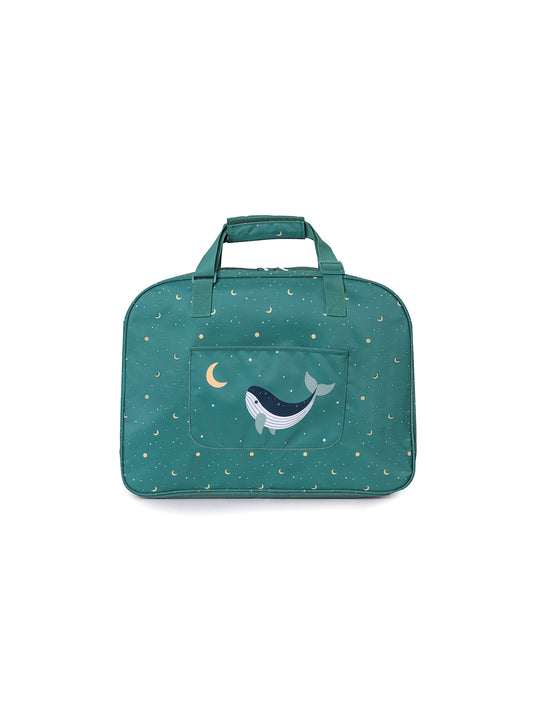BOLSO DE PLAYA ANTIARENA WHALE TEAL Monneka KIDSME