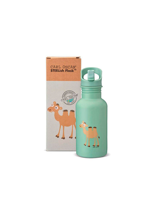 BOTELLA CON PAJITA DE ACERO INOX CAMEL Kidsme KIDSME