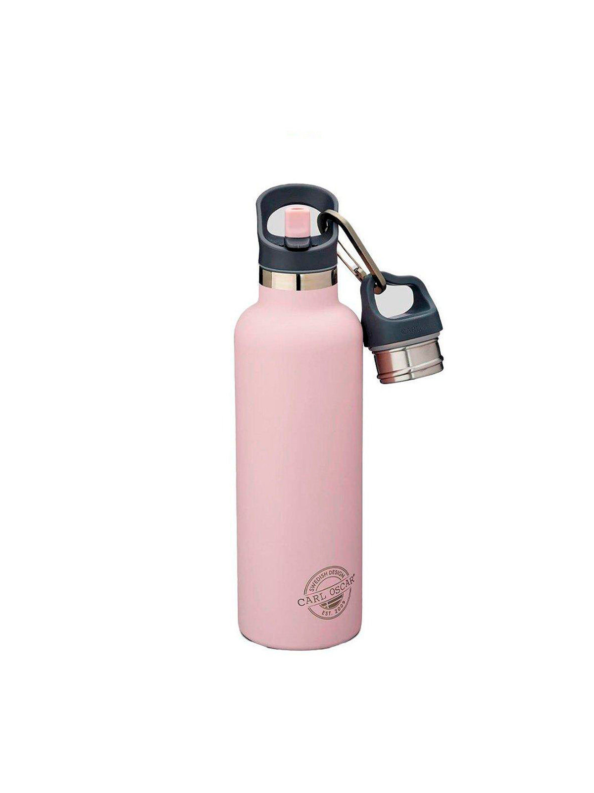 BOTELLA CON PAJITA DE ACERO INOX ROSA 700ml Kidsme KIDSME