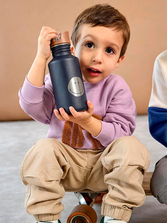 BOTELLA ACERO INOX SMILE NAVY Lassig KIDSME