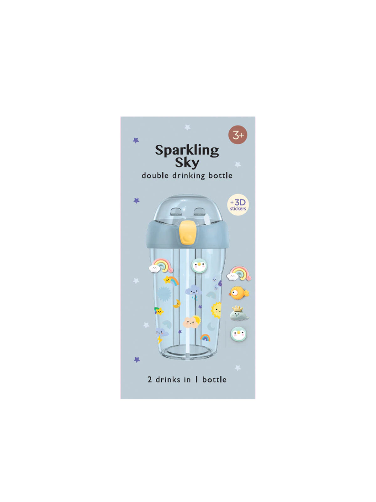 BOTELLA SPARKLING SKY BLUE (INCLUYE PEGATINAS 3D) Petit Monkey KIDSME