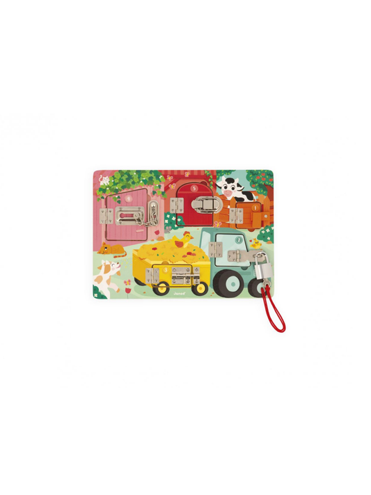 TABLERO DE CERRADURAS - LA GRANJA Janod KIDSME