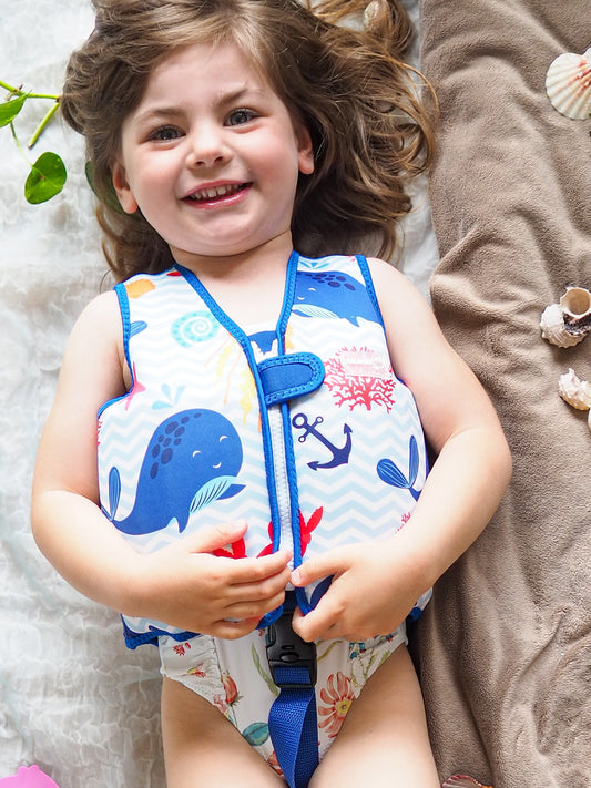 CHALECO FLOTADOR BALLENAS 2-5 AÑOS Mundo Petit KIDSME
