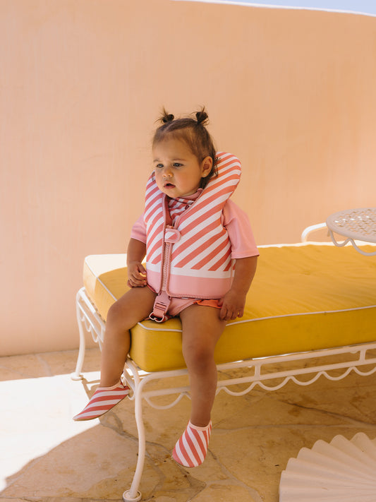 CHALECO FLOTADOR APRENDIZAJE STRIPES BLOOM & BLUSH 1-2 AÑOS