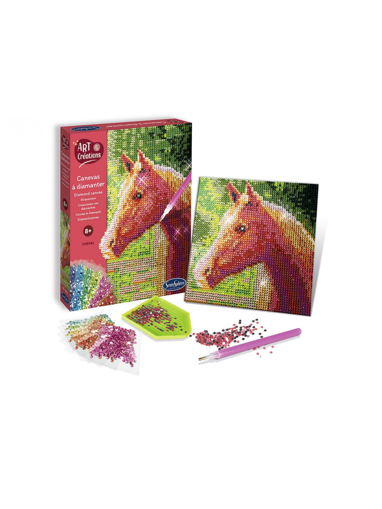 CUADRO MOSAICO DIAMANTES CABALLO