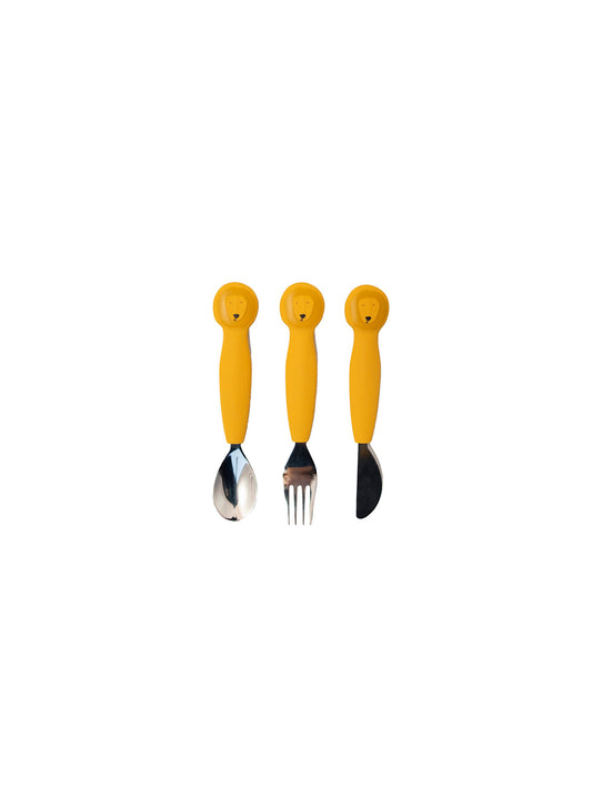 CUBIERTOS SILICONA 3 PIEZAS LION Trixie KIDSME