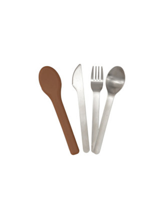 SET 3 CUBIERTOS INFANTILES CON FUNDA TERRACOTA HAPS Nordic KIDSME