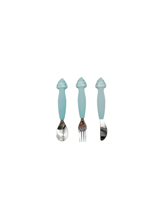 CUBIERTOS SILICONA 3 PIEZAS MR.SHARK Trixie KIDSME