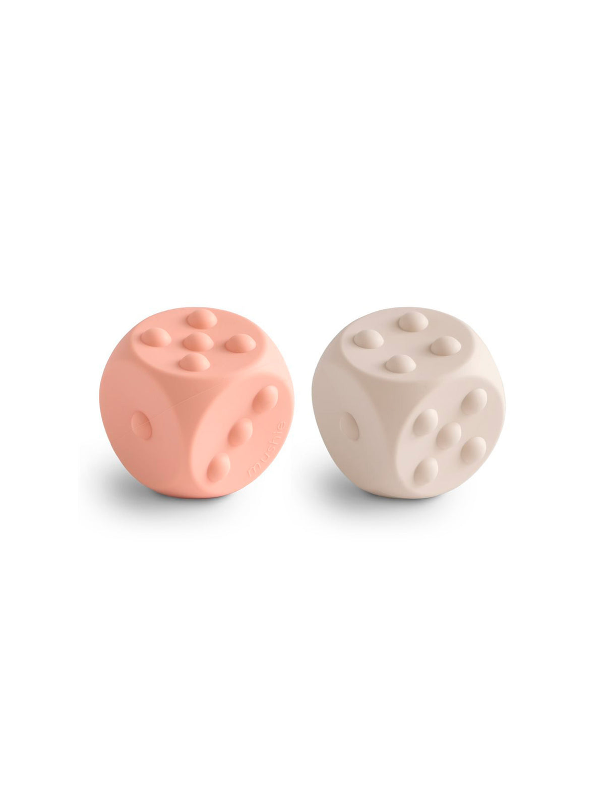 DADOS SILICONA SENSORIALES BLUSH/SAND Mushie KIDSME