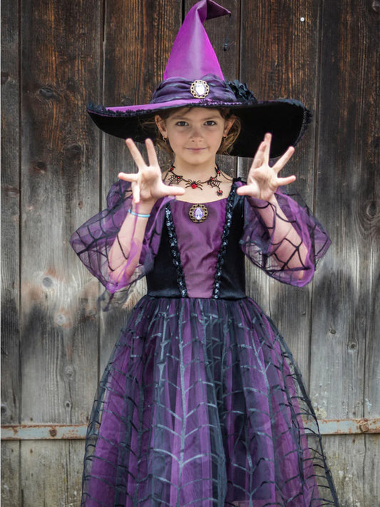 VESTIDO + SOMBRERO AMETHYST LA BRUJA ARAÑA Great Pretenders KIDSME